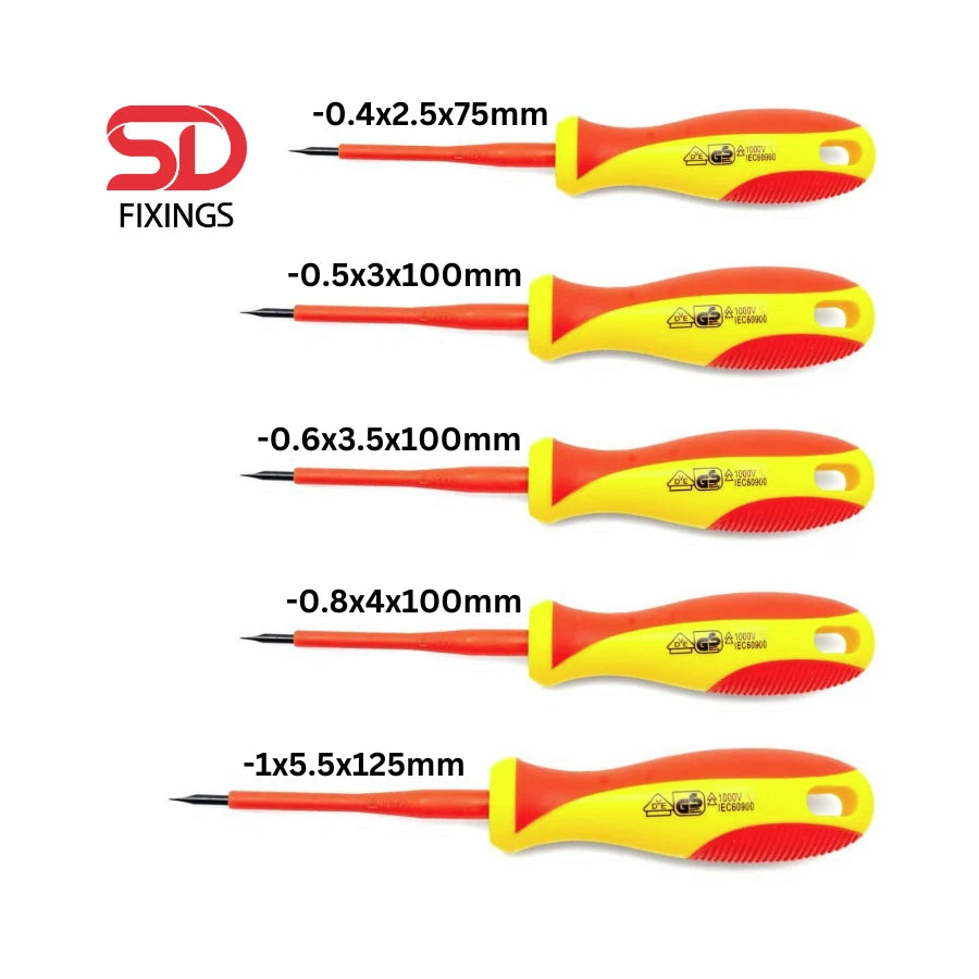 SET 10pcs Phillips&Slotted Magnetic Tip Precision VDE Test Insulated Screwdriver