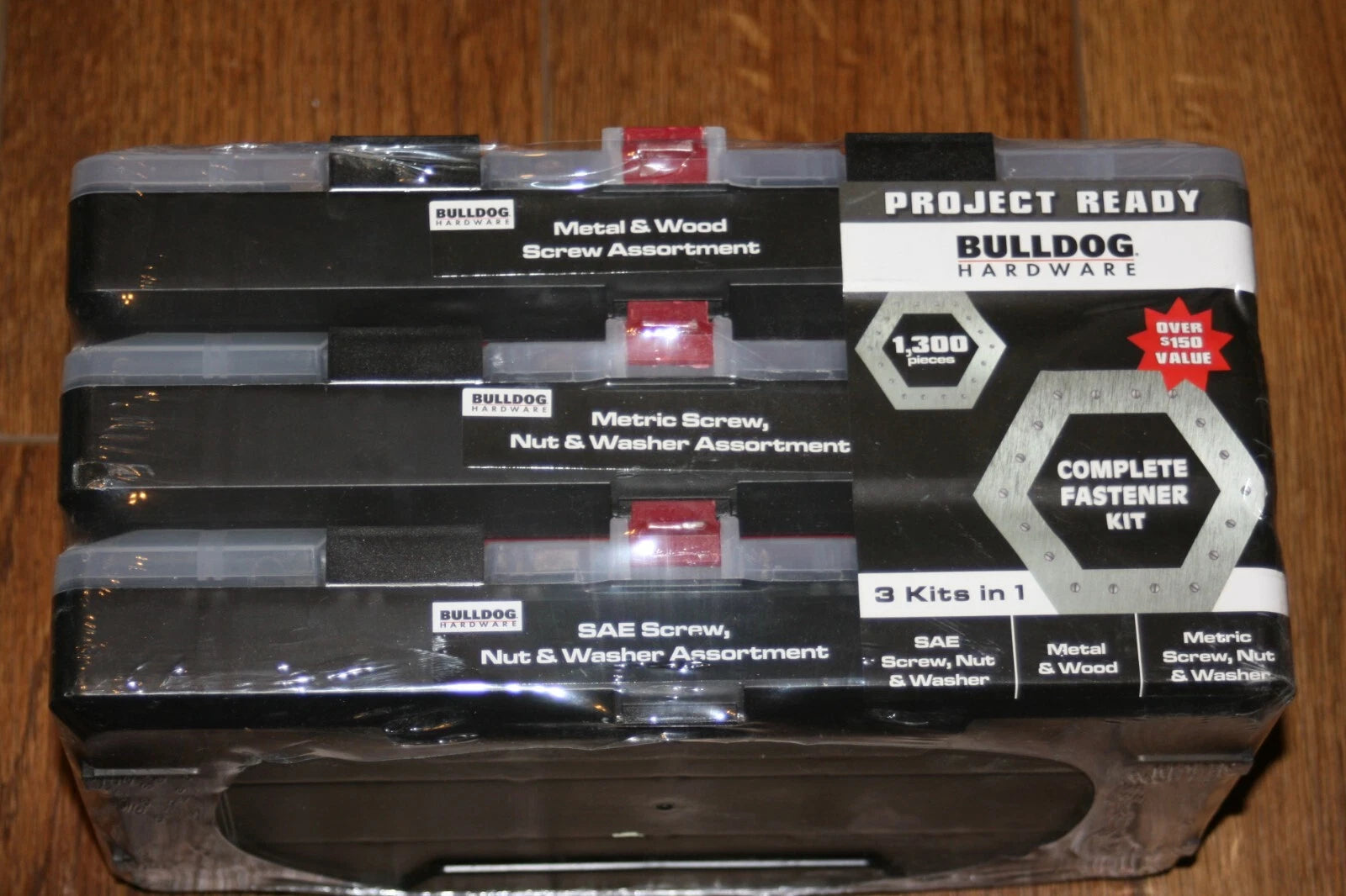 Bulldog 1300 Piece SAE & Metric Screws, Nuts, & Washers Complete Fastener Kit