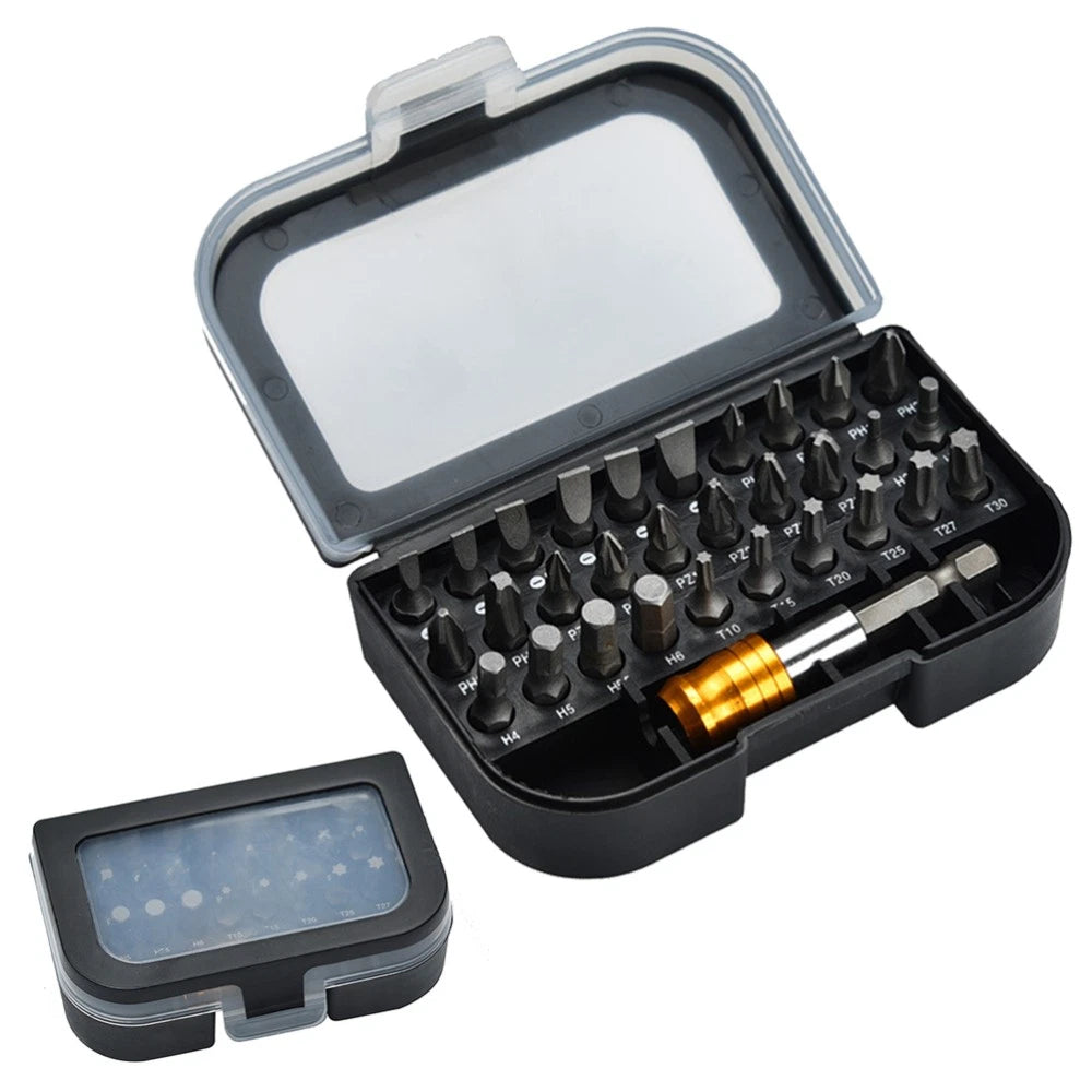 31pcs Screwdriver Bit Sets Vanadium Steel Assortment Set Square Screw Bits