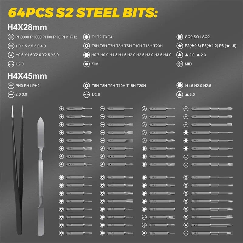 68 in 1 Magnetic Electric Screwdriver Set with 5 Torque Controlled Drill Bits