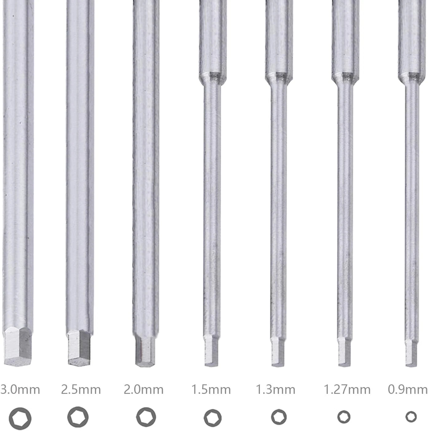 7Pcs Hex Screwdriver Set 0.9Mm 1.27Mm 1.3Mm 1.5Mm 2.0Mm 2.5Mm 3.0Mm Hex Driver