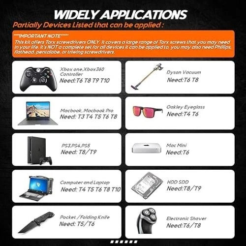 8 in 1 Small Torx Screwdriver Set with T3 T4 T5 T6 T7 T8 T9 T10 Torx Security Bi