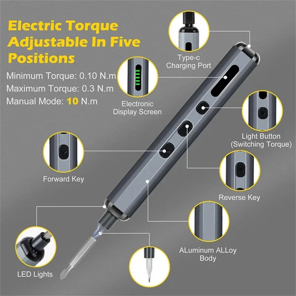 68 in 1 Magnetic Electric Screwdriver Set with 5 Torque Controlled Drill Bits