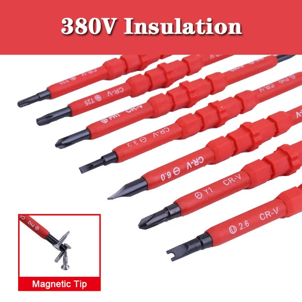 8pcs Electrician Insulated Magnetic Screwdriver Set Electrical Hand Screwdriver