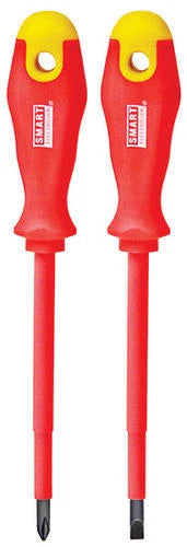 2 piece Insulated 9" Screwdriver Set #2 Phillips 1/4" Slotted Magnetic Tip..