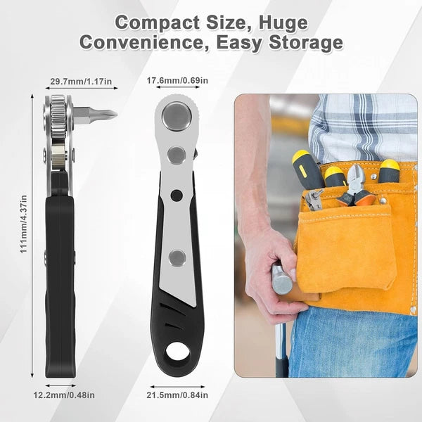 10-In-1 Angled Ratchet Screwdriver Set,90 Degree Right Angle, Black