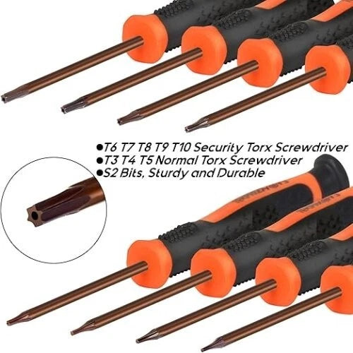 8 in 1 Small Torx Screwdriver Set with T3 T4 T5 T6 T7 T8 T9 T10 Torx Security Bi