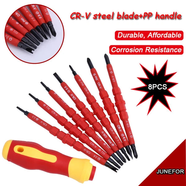 8pcs Electrician Insulated Magnetic Screwdriver Set Electrical Hand Screwdriver