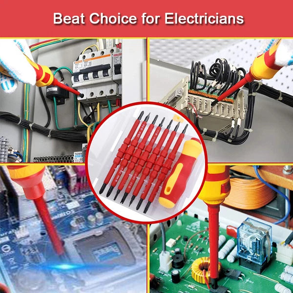 8pcs Electrician Insulated Magnetic Screwdriver Set Electrical Hand Screwdriver
