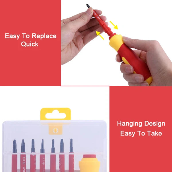 8pcs Electrician Insulated Magnetic Screwdriver Set Electrical Hand Screwdriver