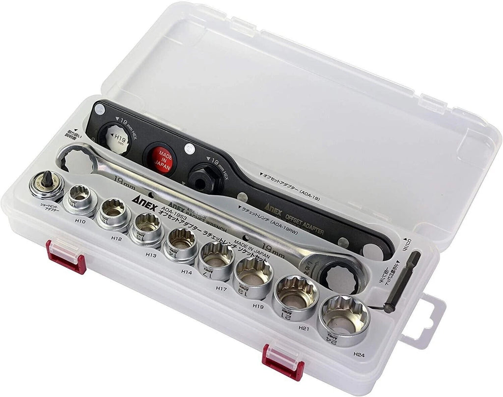 ANEX Offset Adapter Set 19mm Socket (H10~H24)  Ratchet Wrench AOA-19S3