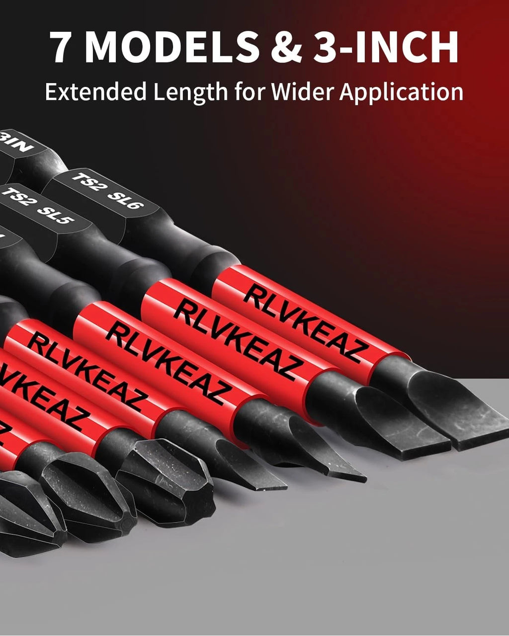 10-PCS 3" Long Magnetic Screwdriver Bits Set: Phillips Bits #1/#2/#3 & Slotted