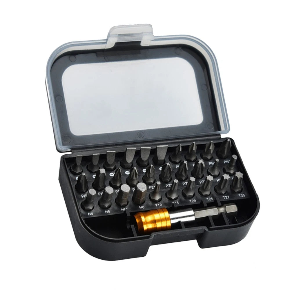 31pcs Screwdriver Bit Sets Vanadium Steel Assortment Set Square Screw Bits