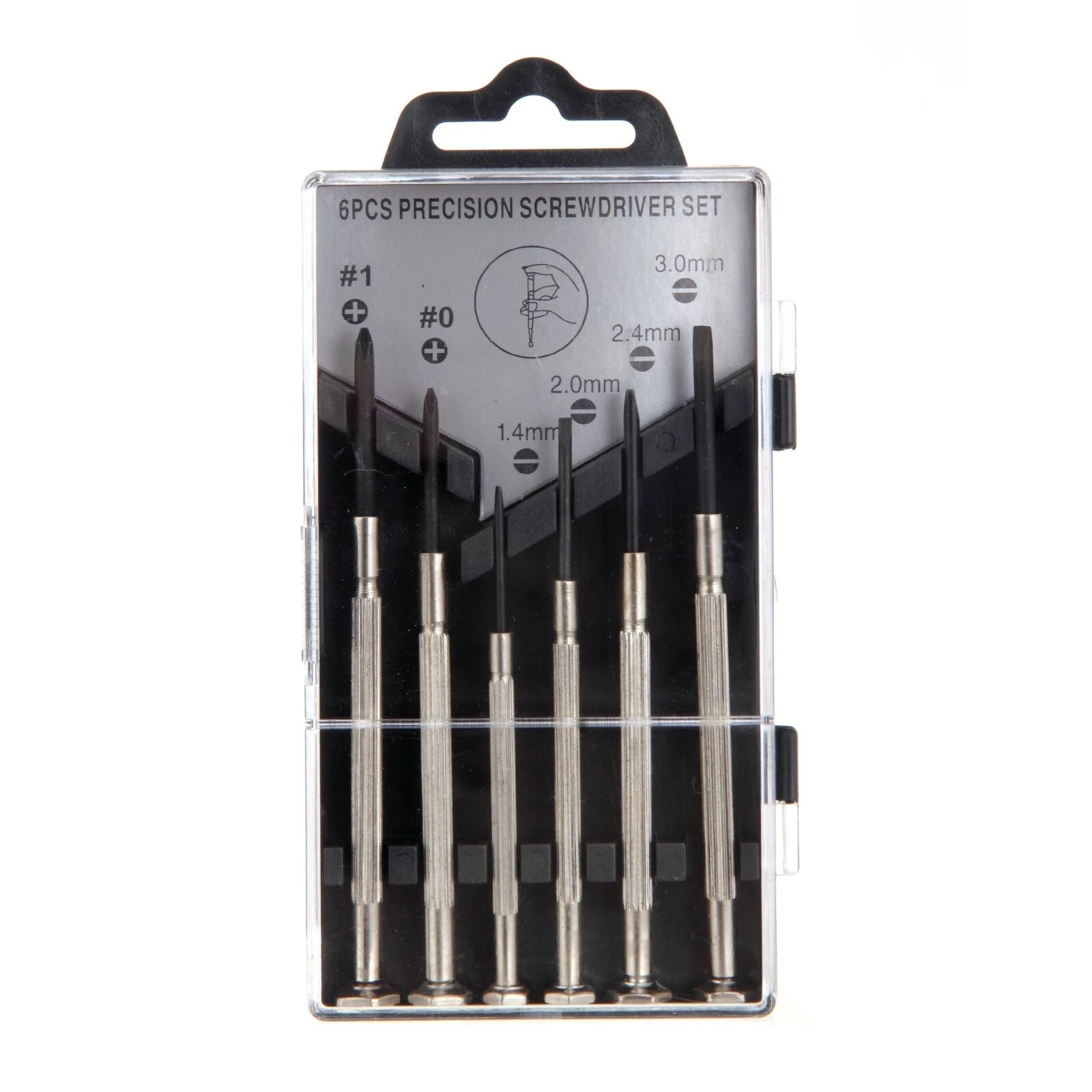 Hyper Tough 6 Piece Precision Philips and Slotted Screwdriver Set TS80037R, Stee