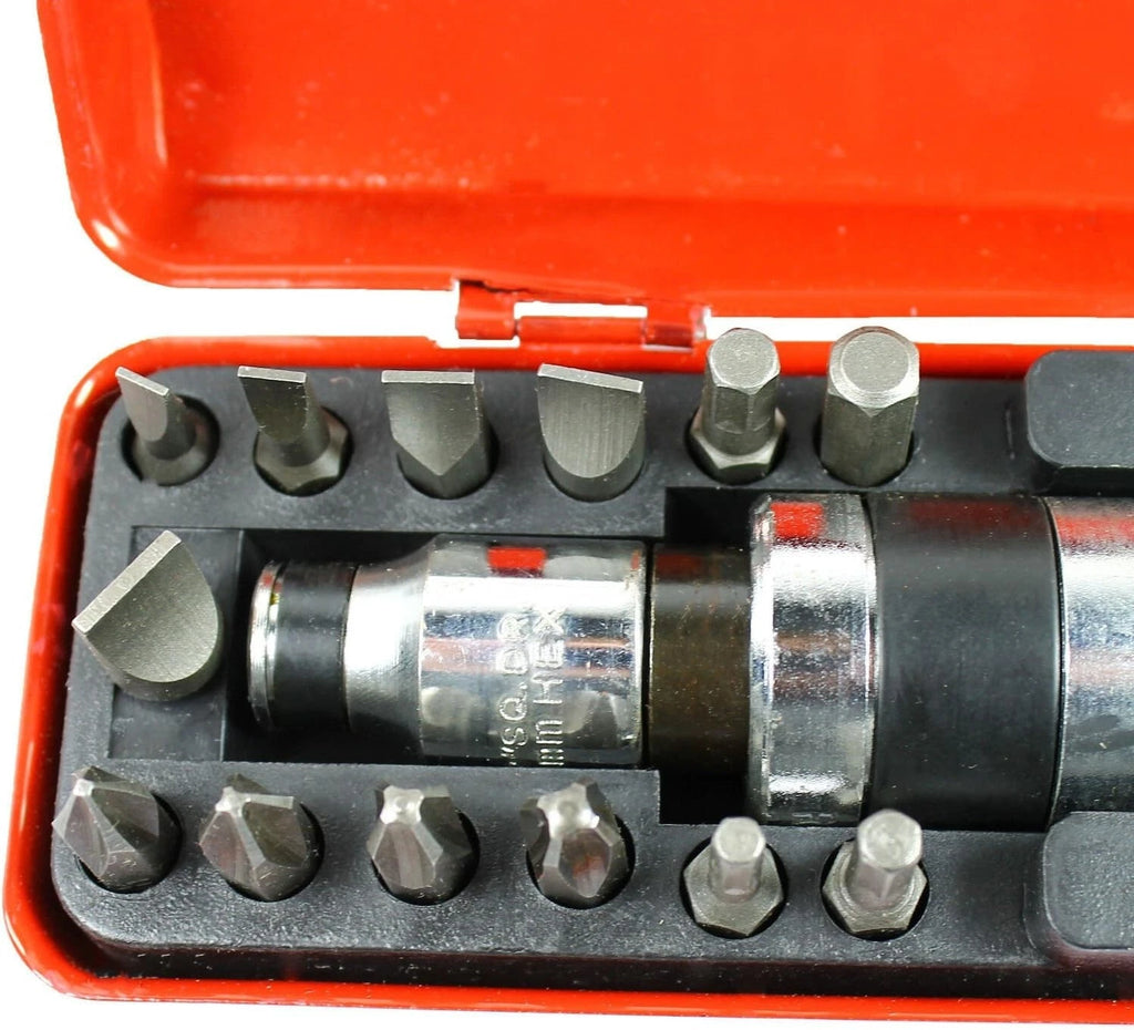 14 Pc 1/2" Heavy Duty Impact Screwdriver Driver Set SAE Reversible w/ Metal Case