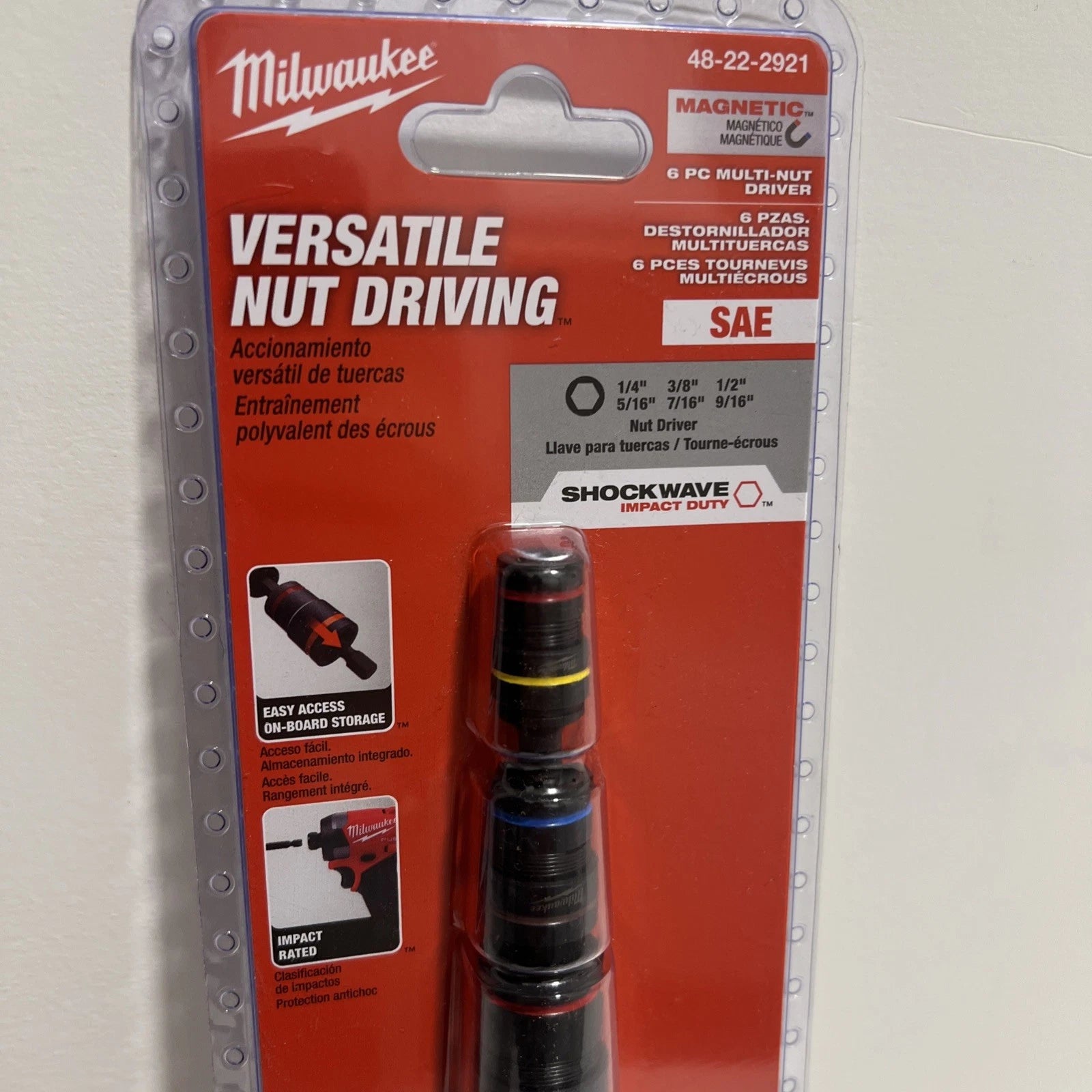 Milwaukee 48-22-2921 Multi-Nut Driver SHOCKWAVE Impact Duty Magnetic Nut Drivers