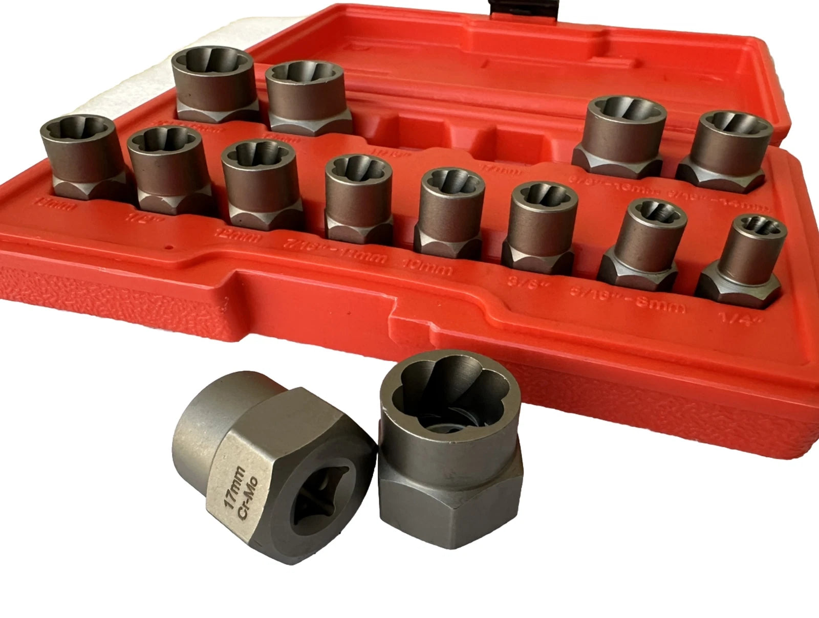 14pcs 3/8" Drive Impact Bolt Extractor Set Nut Remover Extraction Socket Cr-MO