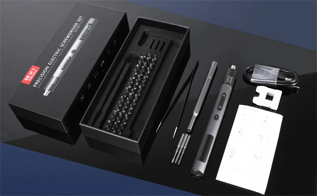 Precision Electric Screwdriver Set 59 in 1 Repair Tool Kit with 54 Magnetic Bits