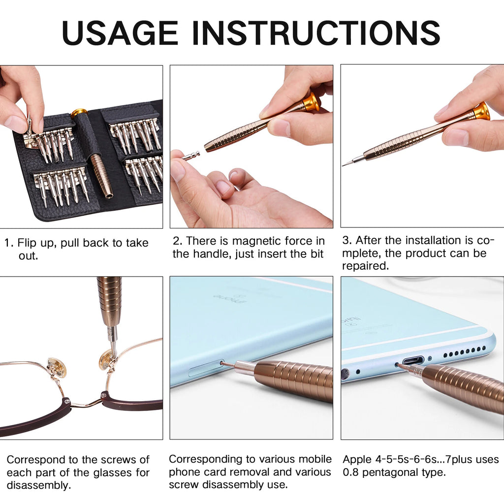 25 in 1 Small Screwdriver Set Mini Pocket Screwdriver kit for Repair Electronics