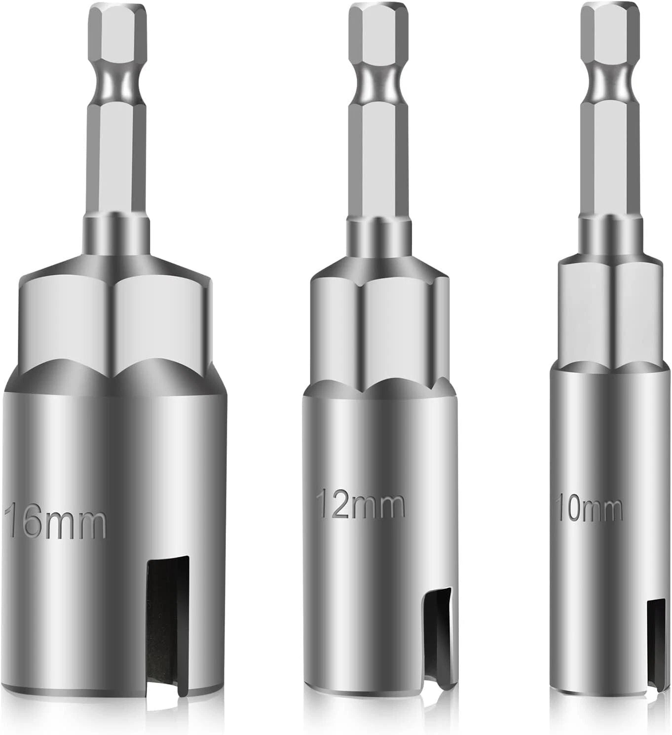 3PCS Power Wing Nut Driver Hook Drill Bit Socket Wrench Tool 1/4 Inch Hex Shank