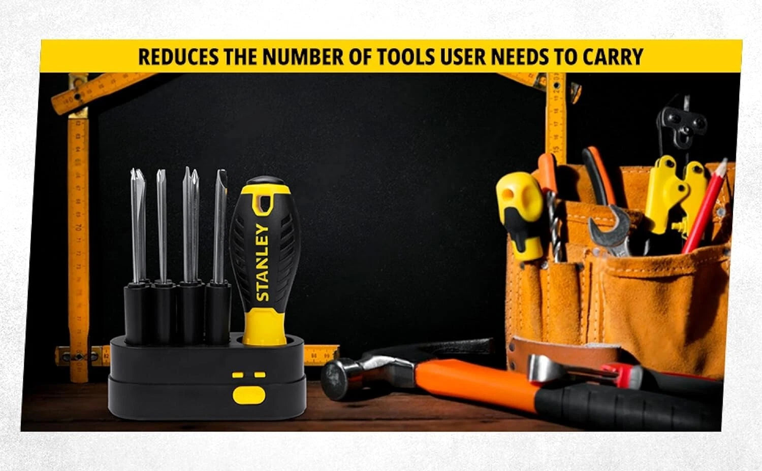 STANLEY 9-Way Screwdriver Set with Storage Case for Home, DIY, Professional