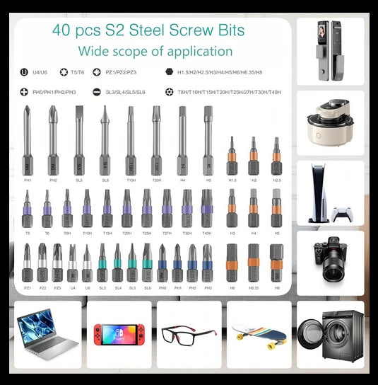42 in 1 Magnetic Screwdriver Set DIY Ratchet Screwdriver Set, Multi Bit Magneti