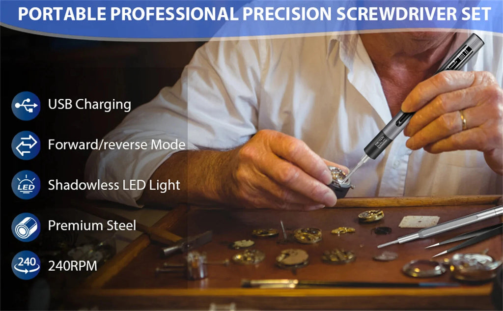 Precision Electric Screwdriver Set 59 in 1 Repair Tool Kit with 54 Magnetic Bits