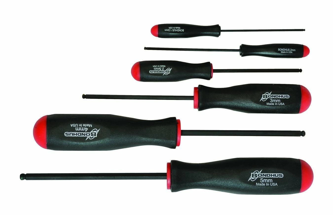 Bondhus 74686 6pc Set Balldriver Screwdrivers 1.5-5M