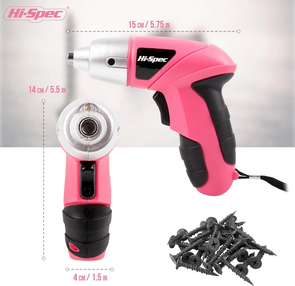 Electric Screwdriver 27pc 3.6V Pink USB Small Power Screwdriver Set