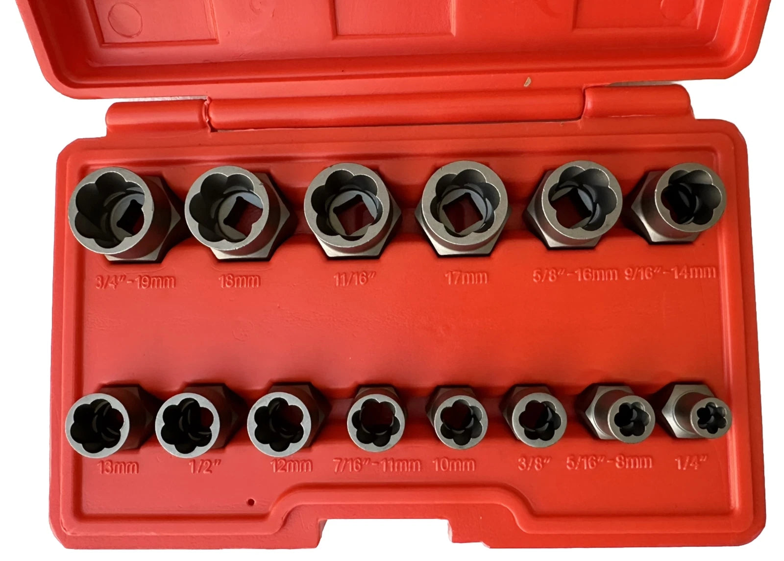 14pcs 3/8" Drive Impact Bolt Extractor Set Nut Remover Extraction Socket Cr-MO