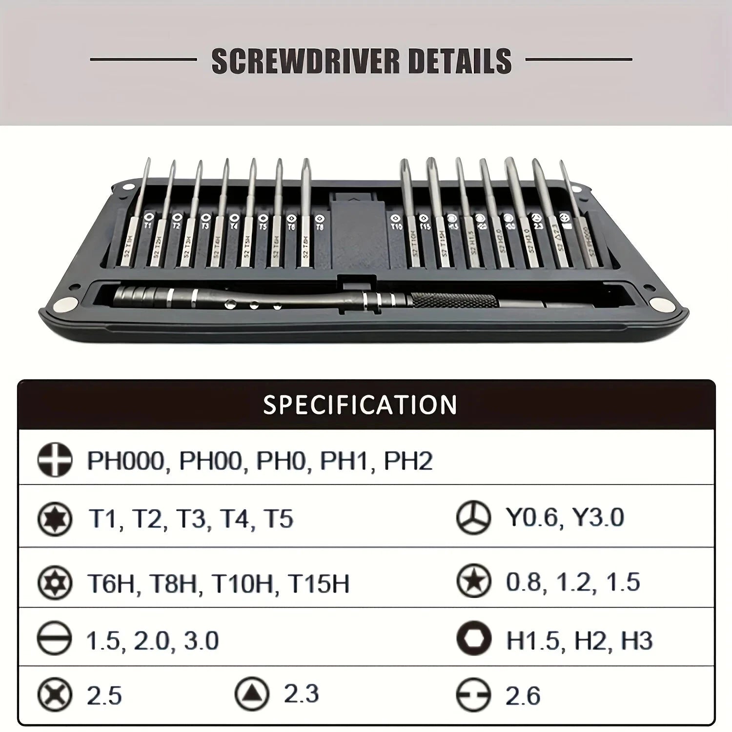 Precision Screwdriver Set 30in 1 Magnetic Repair Kit with 28 PCS 40mm Extra Long