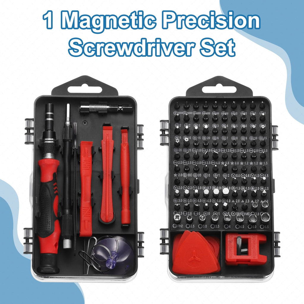 123 in 1 Magnetic Precision Screwdriver Set Electronics Repair Tools Kit, Red