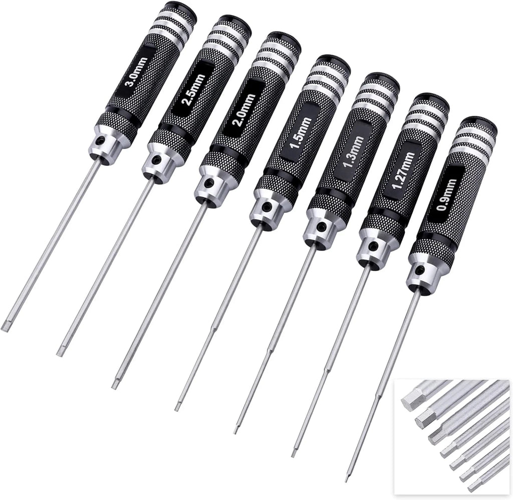 7Pcs Hex Screwdriver Set 0.9Mm 1.27Mm 1.3Mm 1.5Mm 2.0Mm 2.5Mm 3.0Mm Hex Driver
