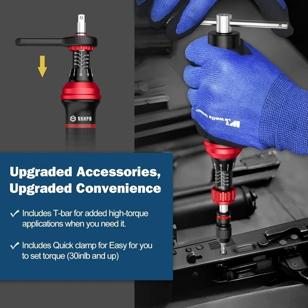 64-Piece Precision Torque Screwdriver Set 10-80 in-lb for Electronics & DIY