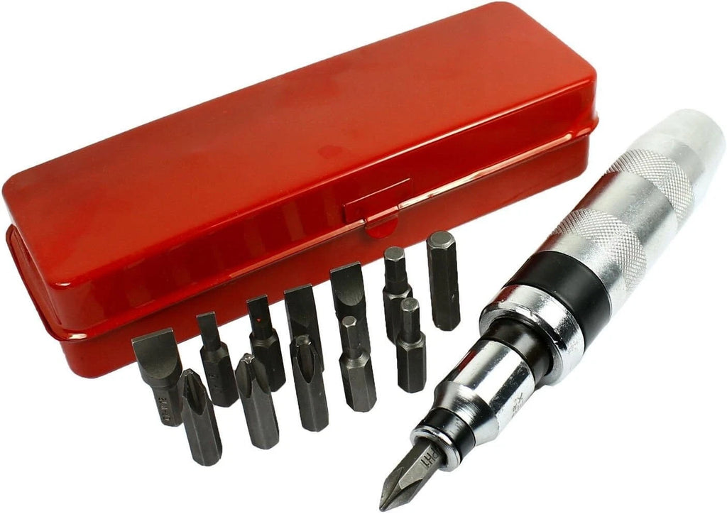 14 Pc 1/2" Heavy Duty Impact Screwdriver Driver Set SAE Reversible w/ Metal Case