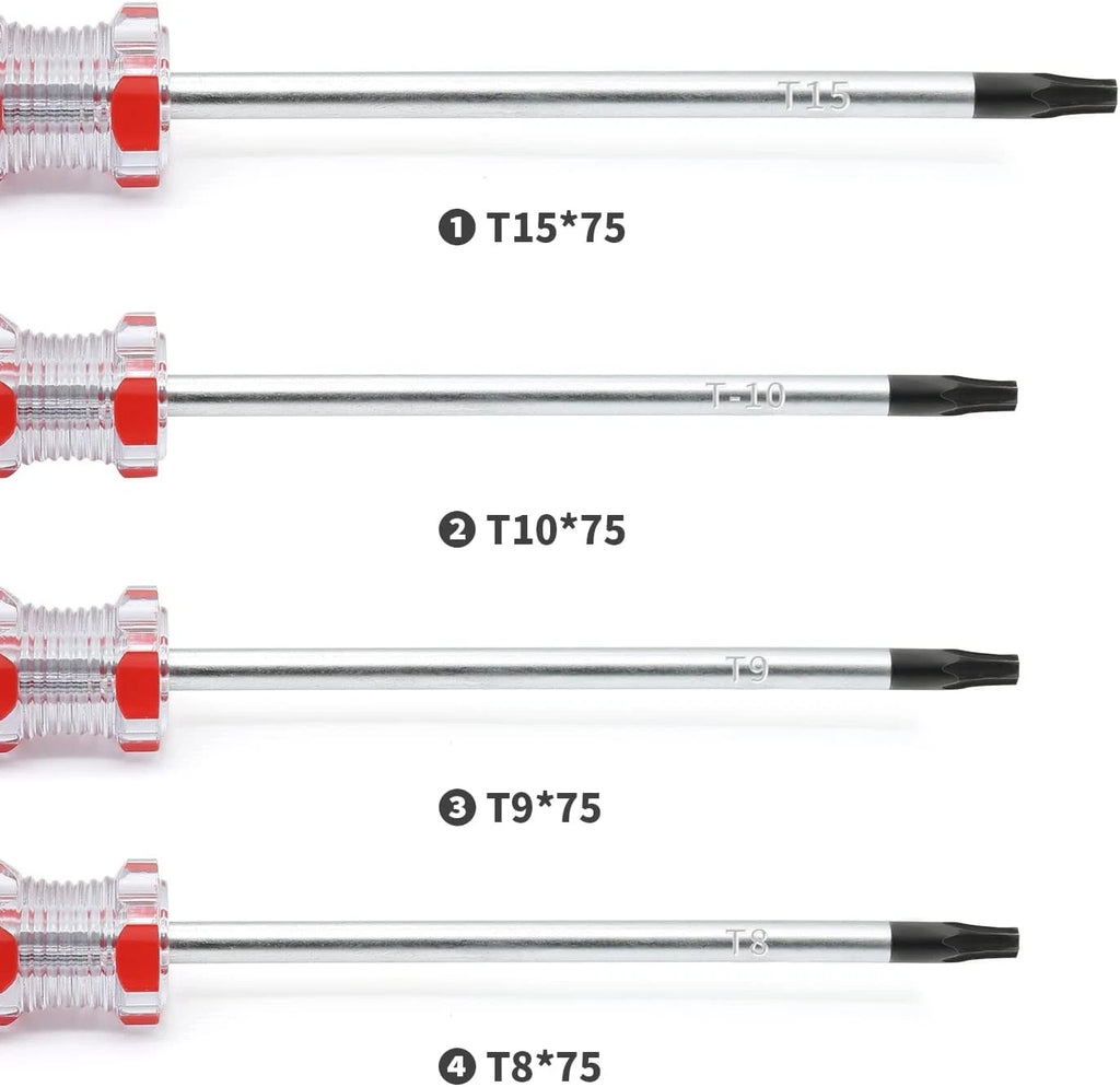 Piutouyar 8PCS Magnetic Torx Screwdriver Set - T8, T9, T8,T9,T10,T15, Silver