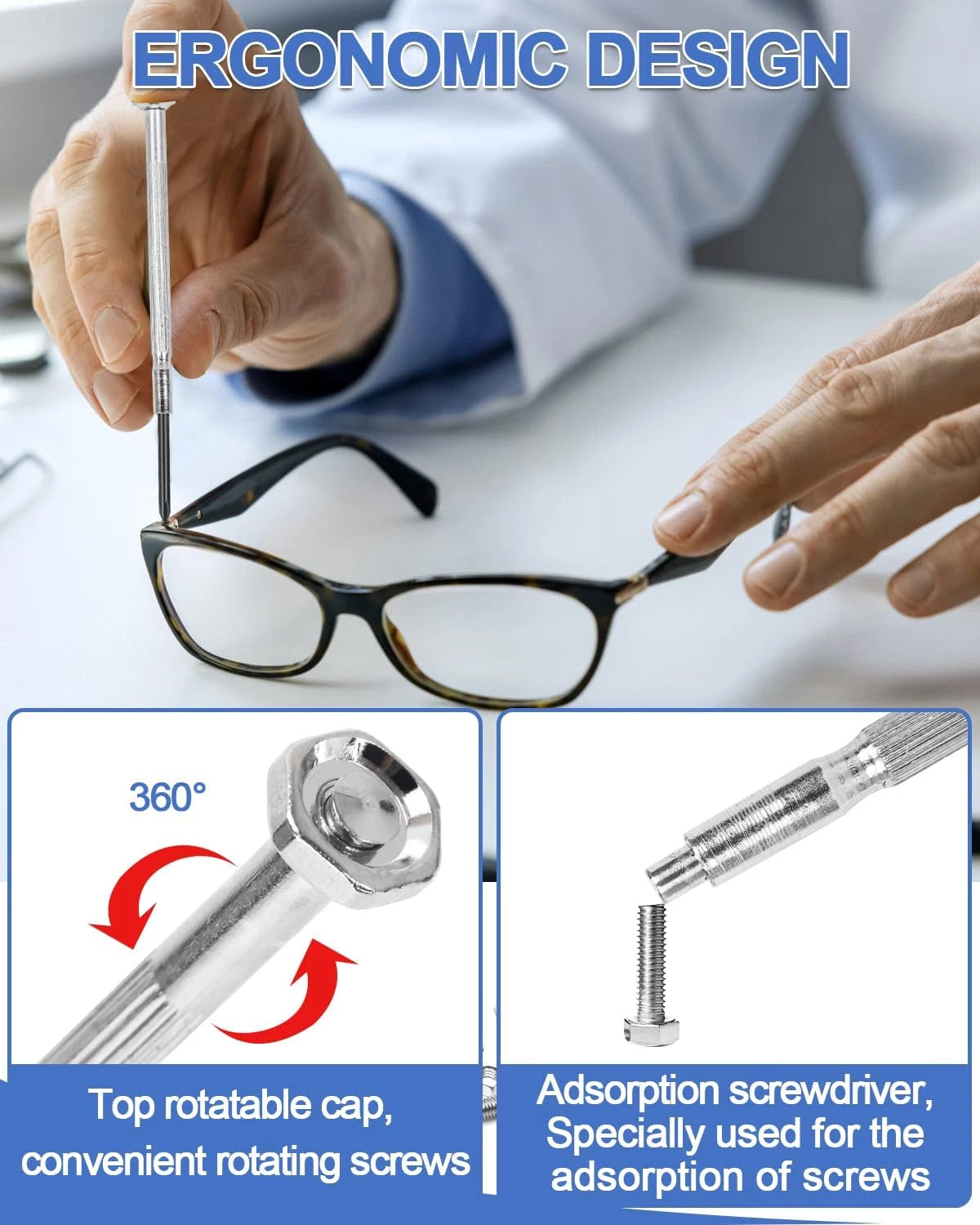 11Pcs Small Screwdriver Set with Hard Case, Tiny Mini Screw Driver Kit with 11 D