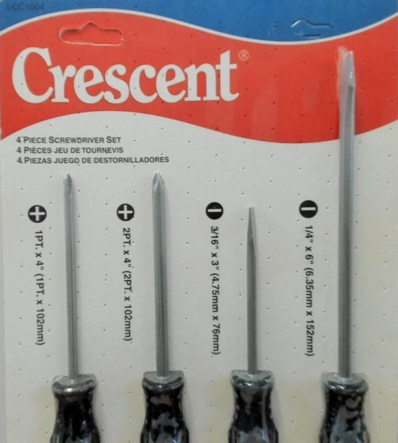 Vintage Crescent 4 Piece Screwdriver Set-Made In USA by Cooper Tools/Brand New!!