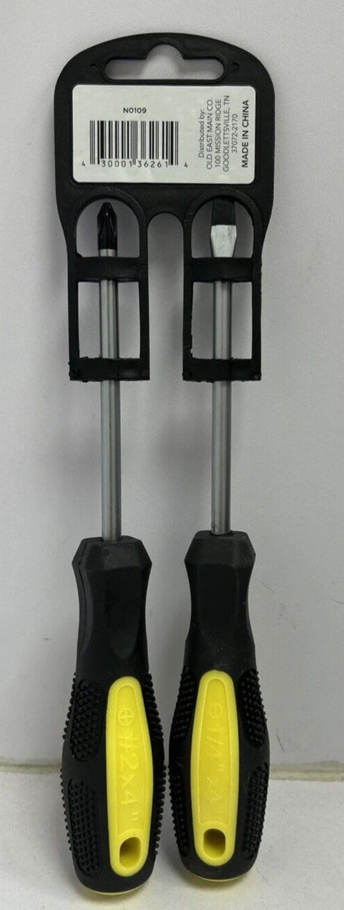 Pro Essentials Screwdriver Set 1/4” Phillips And Flathead With Magnetic Tips