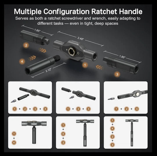 42 in 1 Magnetic Screwdriver Set DIY Ratchet Screwdriver Set, Multi Bit Magneti