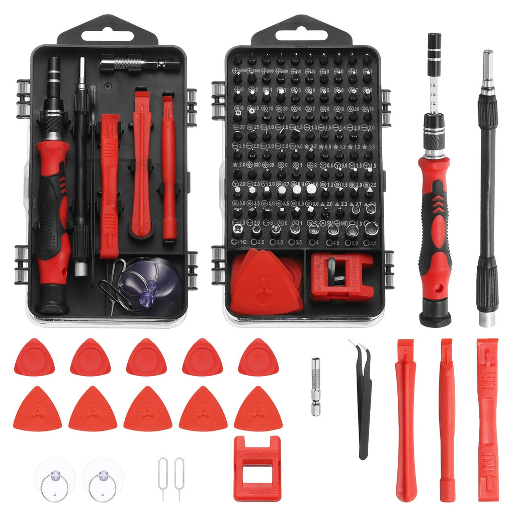 123 in 1 Magnetic Precision Screwdriver Set Electronics Repair Tools Kit, Red