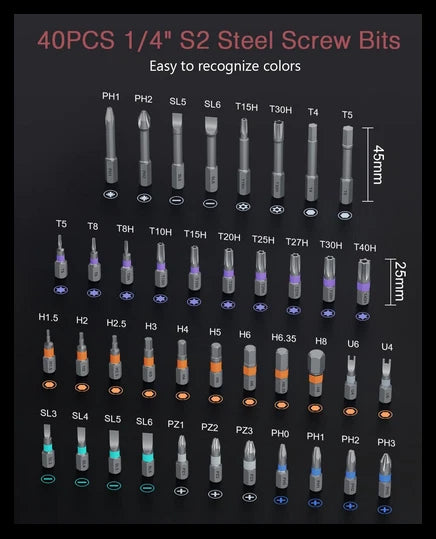 42 in 1 Magnetic Screwdriver Set DIY Ratchet Screwdriver Set, Multi Bit Magneti