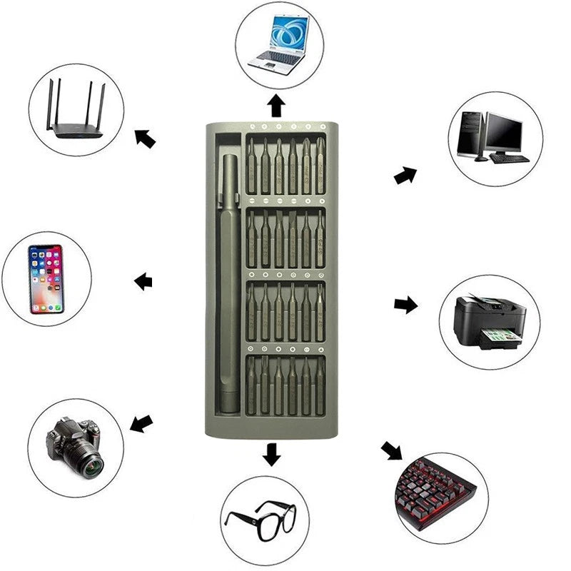 24Piece Magnetic Precision Screwdriver Phone PC Repair Hand Tool Bit Kit Set