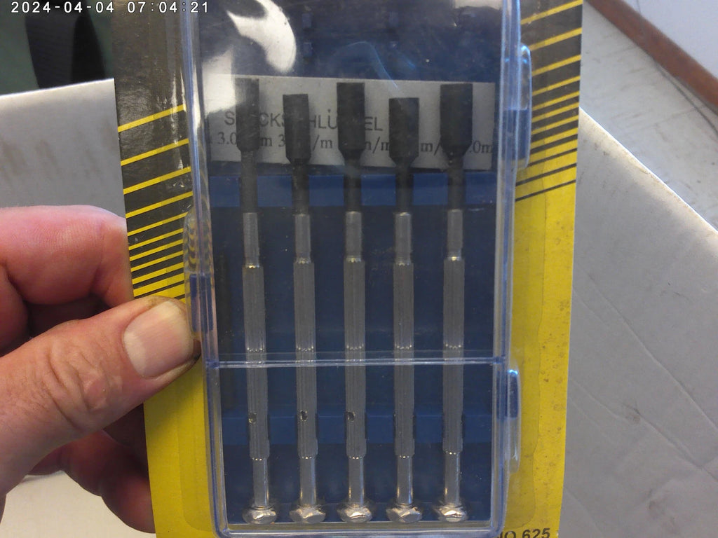 1990's vintage 5 pc mini nut driver set all metal NEW old stock (China)