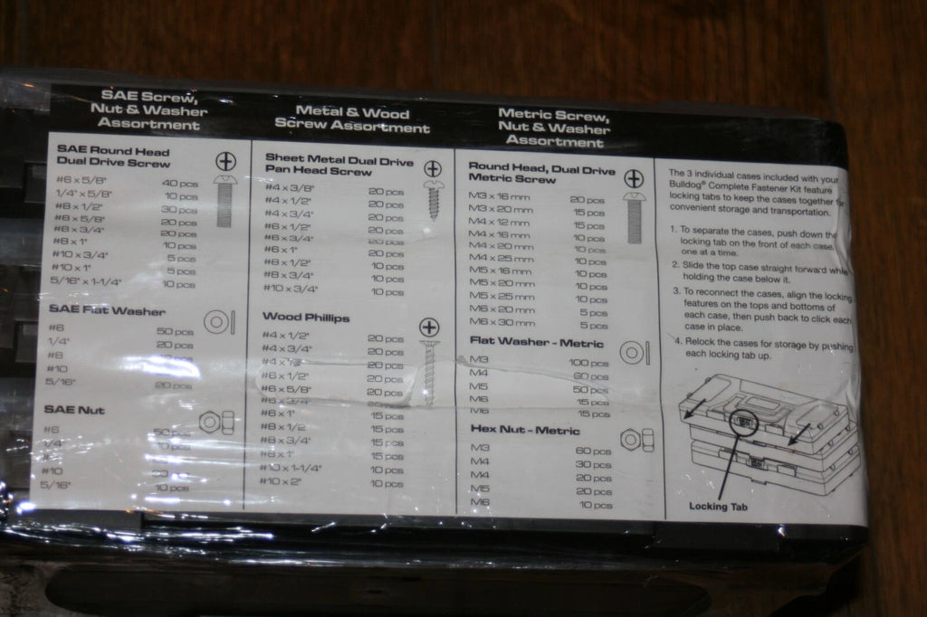 Bulldog 1300 Piece SAE & Metric Screws, Nuts, & Washers Complete Fastener Kit