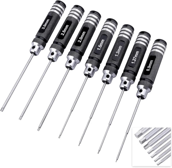 7Pcs Hex Screwdriver Set 0.9Mm 1.27Mm 1.3Mm 1.5Mm 2.0Mm 2.5Mm 3.0Mm Hex Driver