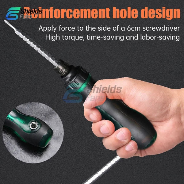 Multifunctional Magnetic Ratchet Screwdriver Set w/8pcs Dual-head Bits Hand Tool