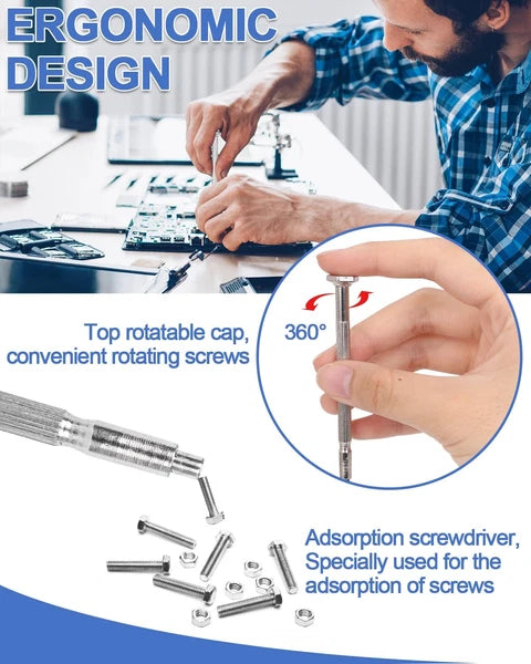 11Pcs Small Screwdriver Set with Hard Case, Tiny Mini Screw Driver Kit with 11 D