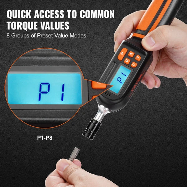 VEVOR Digital Torque Wrench 1/4" Adjustable Screwdriver Torque Wrench Set