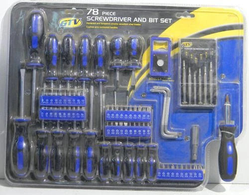 GTV 78 Piece Screw Driver & Bit Set - NEW